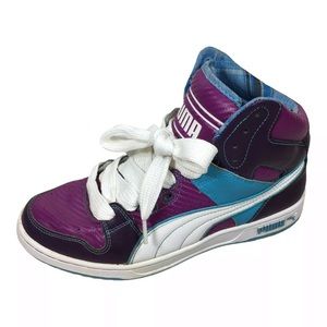 RARE PUMA Women's Unlimited Hi LTD Fashion Sneakers Purple Aqua